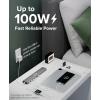 imagePlugable Charging Bundle 10Port USBC Charging Station 140W GaN Charger and 240W USBC Cable for Laptops Phones Tablets and More
