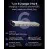 imagePlugable Ultimate USBC Charging Bundle  6Port Charging Station with PriorityShare 140W GaN Charger 240W USBC Cable amp 5Pack 6in Charging Cables