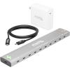 imagePlugable Charging Bundle 10Port USBC Charging Station 140W GaN Charger and 240W USBC Cable for Laptops Phones Tablets and More