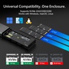 image:imagePlugable NVMe SSD Enclosure ToolFree USB 32 Gen 2 10Gbps M2 Case  ToolFree Aluminum Enclosure RTL9210 Chipset Support UASP and Trim M2 NVMe M Key BM Key for 2280 2260 2242 SSGrey
