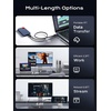 image:imagePlugable USB C Monitor Cable 33FT 4K144Hz Video Output 8K USBC 32 Gen 2X2 Display Cable 20Gbps Data Transfer 240W PD Charging Braided Type C Fit for iPhone 17 MacBook SSD Portable Monitor32FT