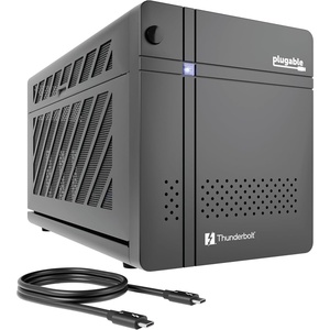 image:imagePlugable Thunderbolt 5 AI eGPU Enclosure amp Dock 80Gbps 850W PSU Included TAA Compliant for Windows 11 NVIDIA and AMD Cards 96W Power Delivery 25Gbps Ethernet 850W PSU USB Hub TBT5AI