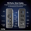 image:imagePlugable USBC Triple Display Laptop Docking Station 3 Monitors 15in1 3X HDMI Dual 4K or Triple 1x 4K60  2X 1080p 25GbE 100W PD 30W USBC Charge Port Driverless for Windows UDMSTH3