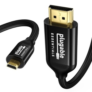 image:imagePlugable Micro HDMI to HDMI Cable 66FT 4K60Hz HighSpeed Camera Cable  HDMI 20 BiDirectional Micro HDMI Cable 2M 18Gbps HDR Aluminum Shell amp Nylon Braided Cord for Camera GoPro Raspberry Pi