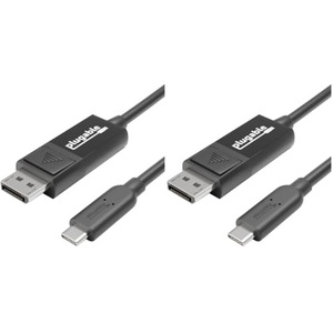 image:imagePlugable USB C to DisplayPort Bi Directional Cable 6 feet 18m Up to 4K at 60Hz USB C DisplayPort Cable  Compatible with Thunderbolt and USBC  Driverless Pack of 2USB Type C Pack of 2