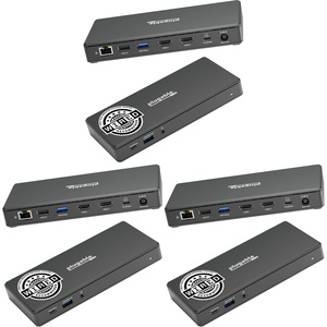 image:imagePlugable USBC Docking Station Dual 4K 60Hz HDMI 65W Charging Gigabit Ethernet 1x USBC 5Gbps 3X USBA Audio WindowsChromeOS USBCUSB4Thunderbolt Driverless UDMSTH2 Pack of 3Dual Display Pack of 3