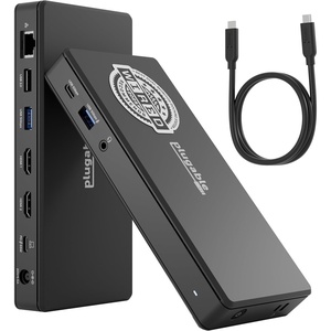 image:imagePlugable USBC Docking Station Dual 4K 60Hz HDMI 65W Charging Gigabit Ethernet 1x USBC 5Gbps 3X USBA Audio WindowsChromeOS USBCUSB4Thunderbolt Driverless UDMSTH2 Pack of 3Dual Display