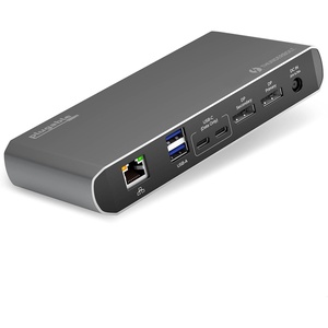image:imagePlugable Thunderbolt 3 and USB C Dock with 60W Charging Compatible with MacBookMacBook Pro and Windows Dual DisplayPort or HDMI with Included Adapter 2X USBC 3X USB 30 Gigabit Ethernet